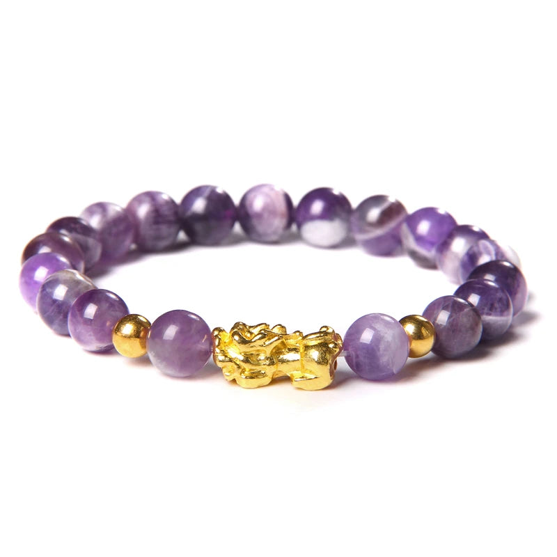 Feng Shui Natural Stone Beads - Amethyst, Red agate, Tiger Eye, Obsidian and Rose Quartz
