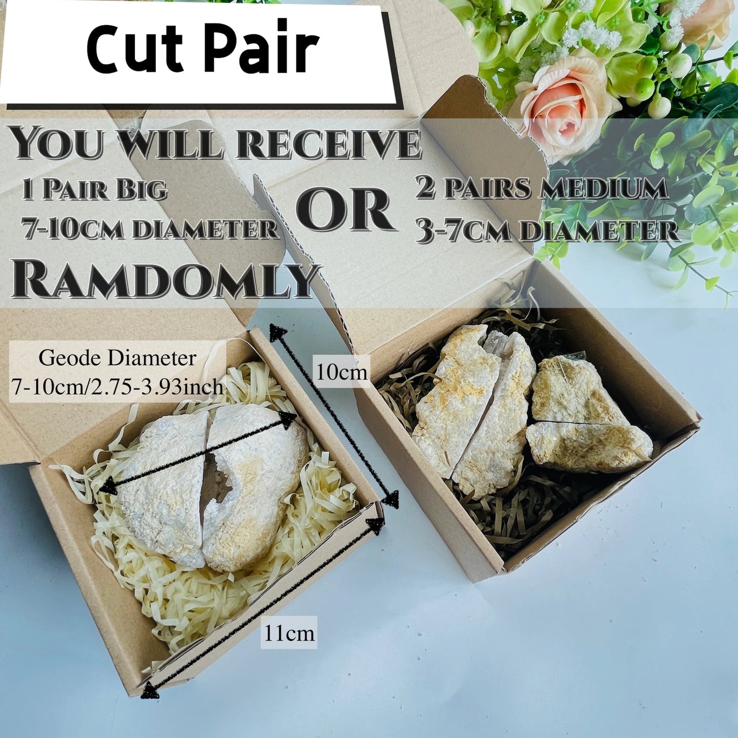 1PC/450g Morocco Geode Quartz Pack, Discover Earth's Artistic Mesmerizing Sparkling Crystal Inside, Geological Teaching