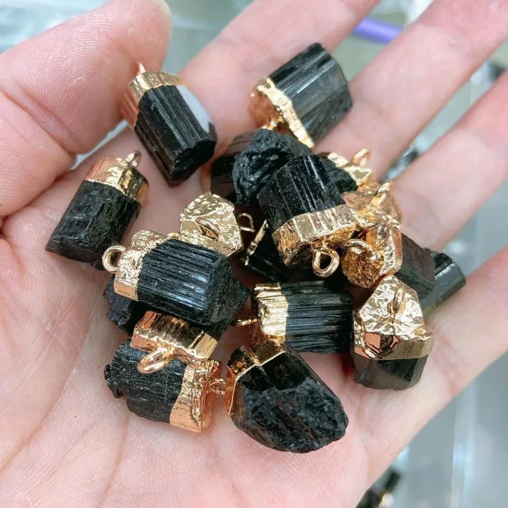 Natural Black Tourmaline Stone Protection Necklace
