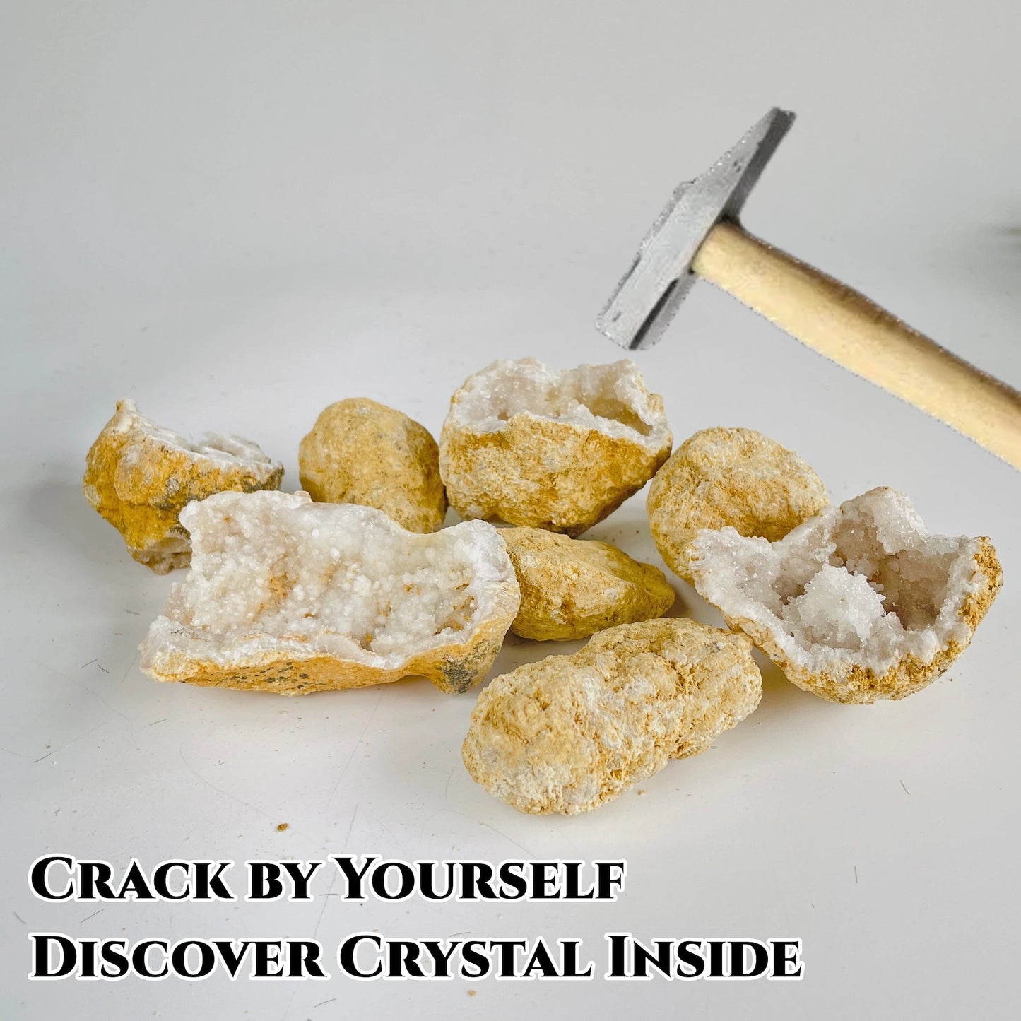 1PC/450g Morocco Geode Quartz Pack, Discover Earth's Artistic Mesmerizing Sparkling Crystal Inside, Geological Teaching