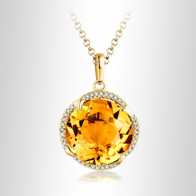 Natural Citrine Pendant For Wealth