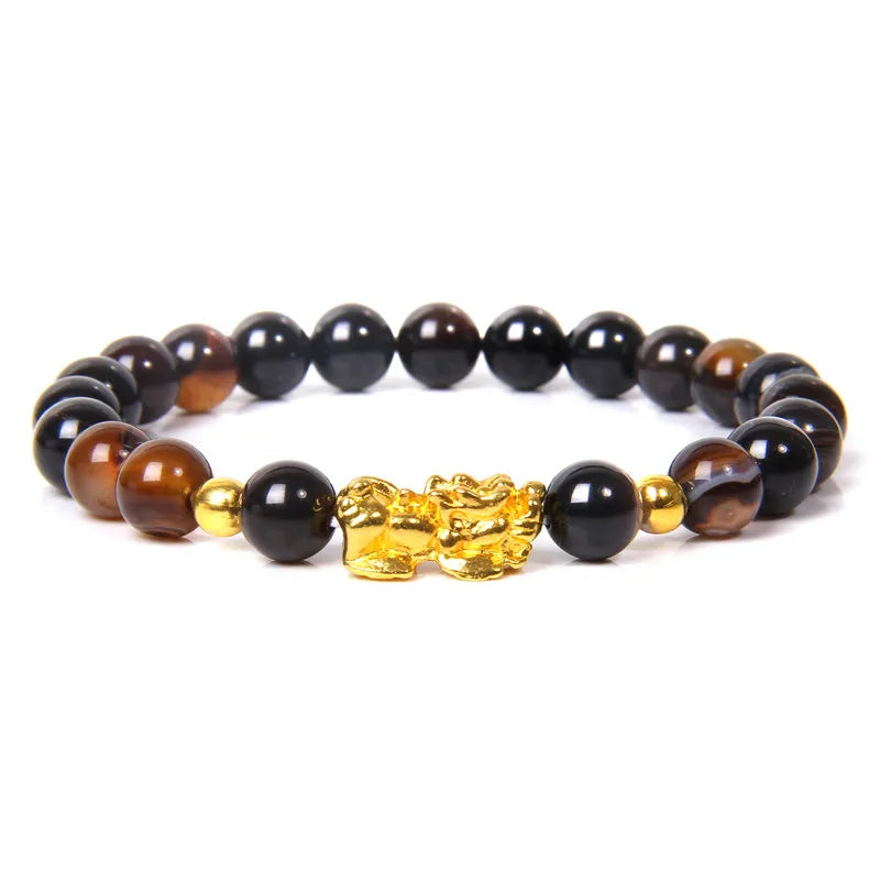 Feng Shui Natural Stone Beads - Amethyst, Red agate, Tiger Eye, Obsidian and Rose Quartz