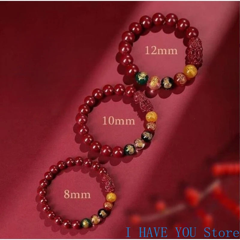 Red Cinnabar Pixiu Bracelet Amulet