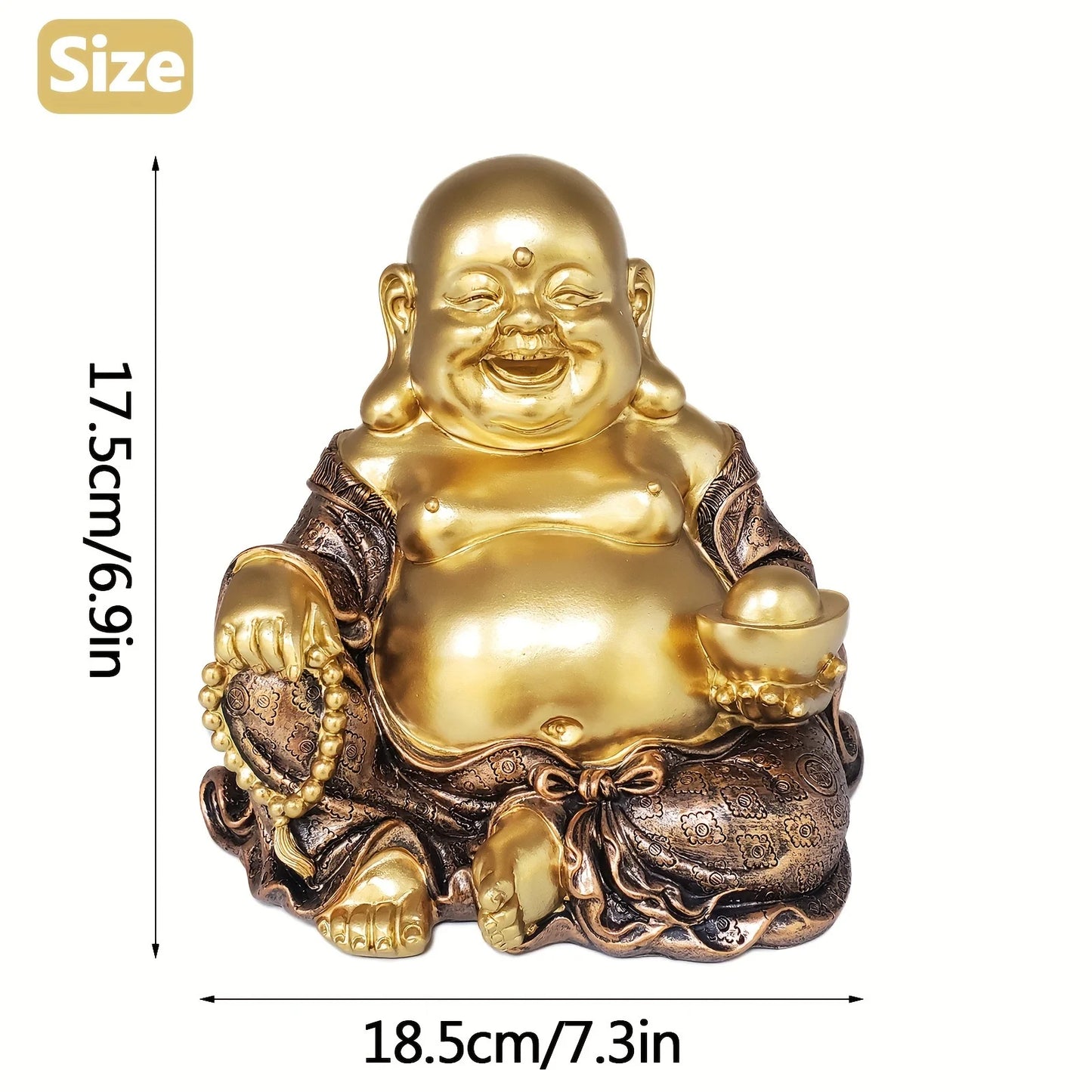 Living room room porch decoration Lucky and happy smiling Buddha statue, Zen garden, new home decoration, resin crafts Buddha