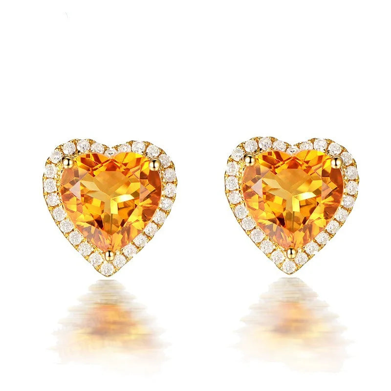 Natural Citrine Earrings for Wealth Style B