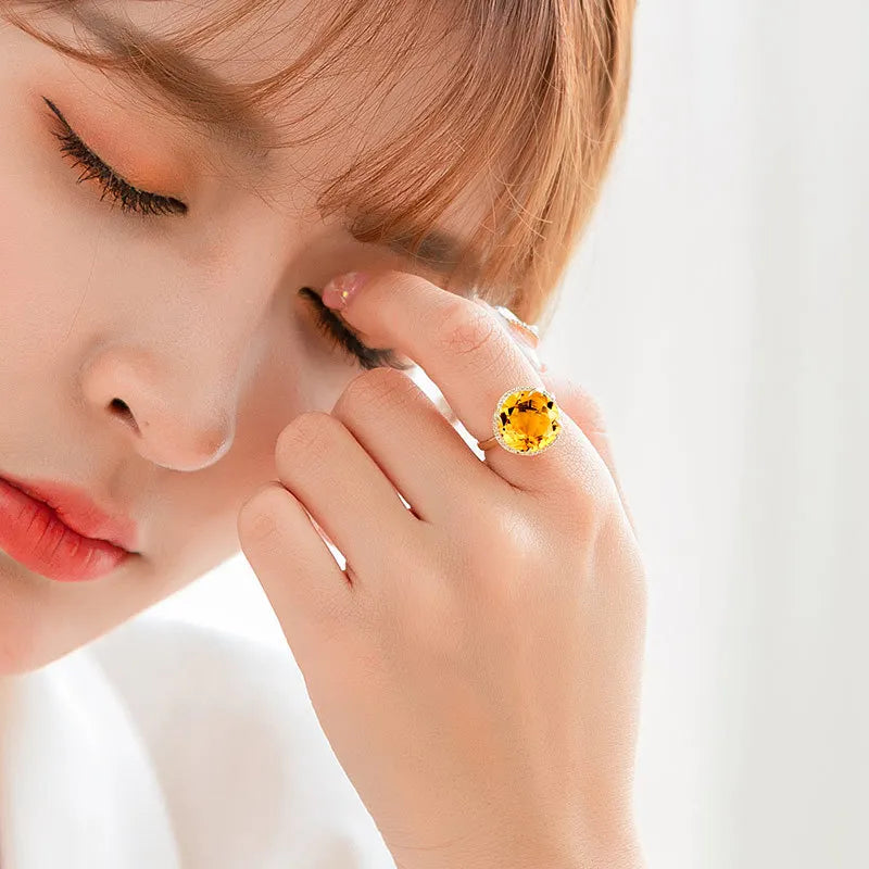 Natural Citrine Earrings for Wealth Style B