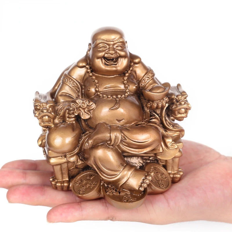 Happy Sakyamuni Buddha Figurines, Fortune, Laugh, Loudly Buddha Ornaments, Office Home Decoration, Gift