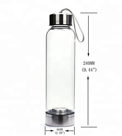500ML Crystal Water Bottle Glass - Crystals Only