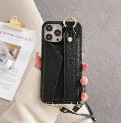 Wrist Strap Wallet Leather Cover