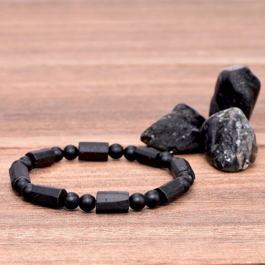 Raw Black Tourmaline Bracelet  and Onyx Crystals