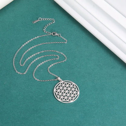 Flower of Life Sacred Geometry Necklace Stainless Steel