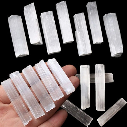 Irregular Shape Mineral Specimen Reiki Energy Healing Stone Crystal Quartz Natural Gypsum Sticks White Selenite Wand