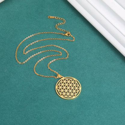Flower of Life Sacred Geometry Necklace Stainless Steel