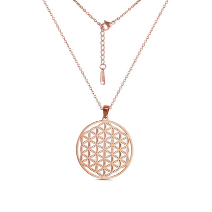 Flower of Life Sacred Geometry Necklace Stainless Steel
