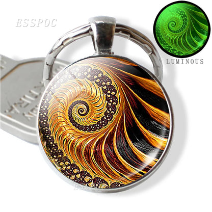 Luminous Key Rings Sri Yantra Mandala Pendant Keychain