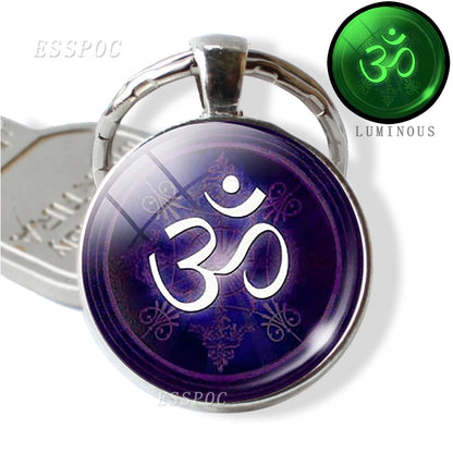 Luminous Key Rings Sri Yantra Mandala Pendant Keychain
