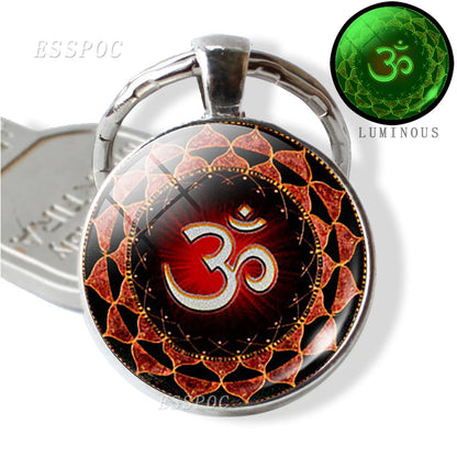 Luminous Key Rings Sri Yantra Mandala Pendant Keychain