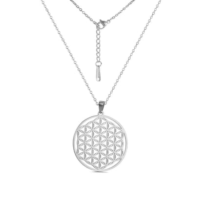 Flower of Life Sacred Geometry Necklace Stainless Steel