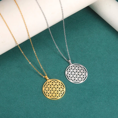 Flower of Life Sacred Geometry Necklace Stainless Steel