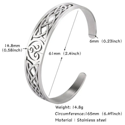 Skyrim Stainless Steel Bracelets Valknut Nordic Triskelion Vintage Gothic Irish Knot Amulet Cuff Bangle for Men Women