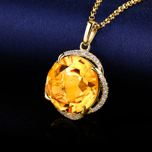Natural Citrine Pendant For Wealth