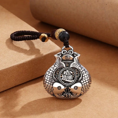 Creative Copper Lucky Bag Keychain Craftsmanship Pendant Car Keychain Fish Retro Car Accessories Women