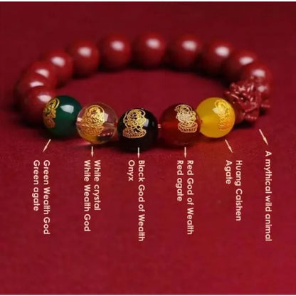 Red Cinnabar Pixiu Bracelet Amulet