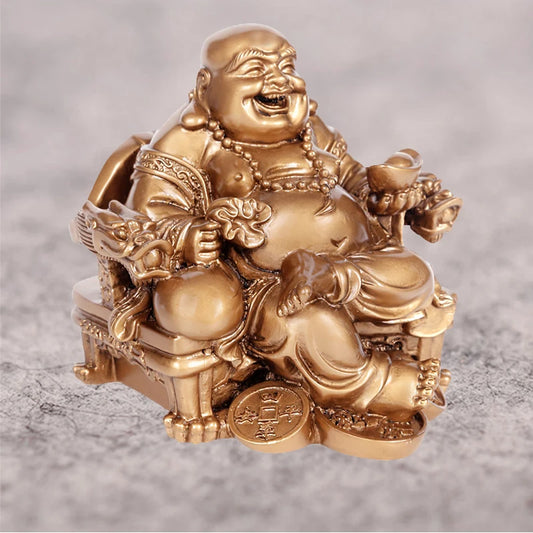 Happy Sakyamuni Buddha Figurines, Fortune, Laugh, Loudly Buddha Ornaments, Office Home Decoration, Gift