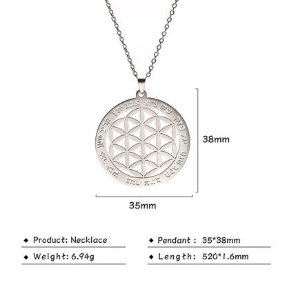 Flower of Life Sacred Geometry Necklace Stainless Steel