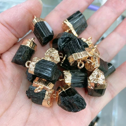 Natural Black Tourmaline Stone Protection Necklace