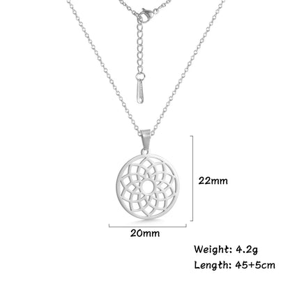 Flower of Life Sacred Geometry Necklace Stainless Steel