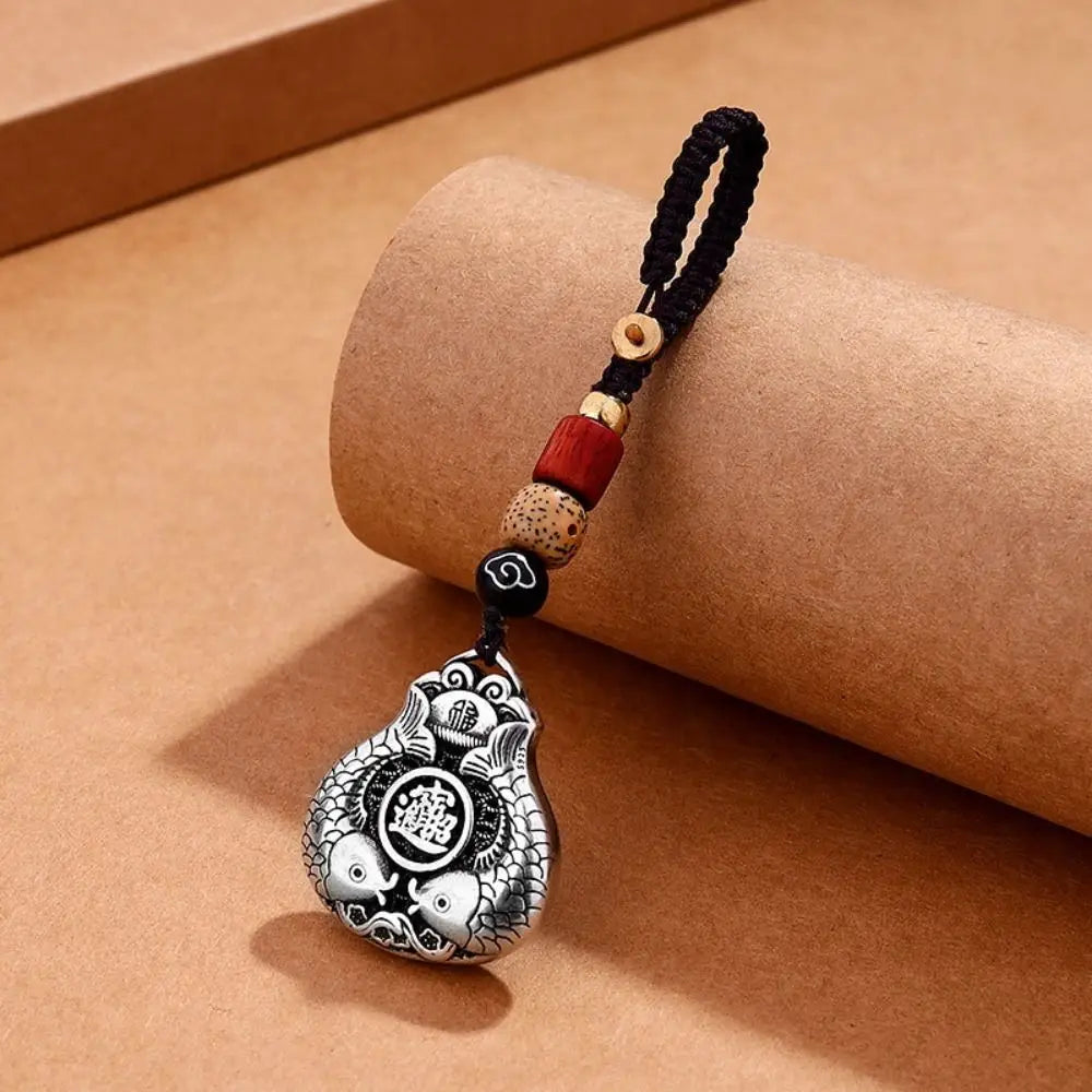 Creative Copper Lucky Bag Keychain Craftsmanship Pendant Car Keychain Fish Retro Car Accessories Women