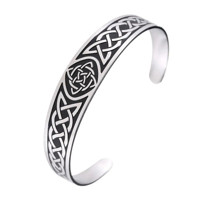 Skyrim Stainless Steel Bracelets Valknut Nordic Triskelion Vintage Gothic Irish Knot Amulet Cuff Bangle for Men Women