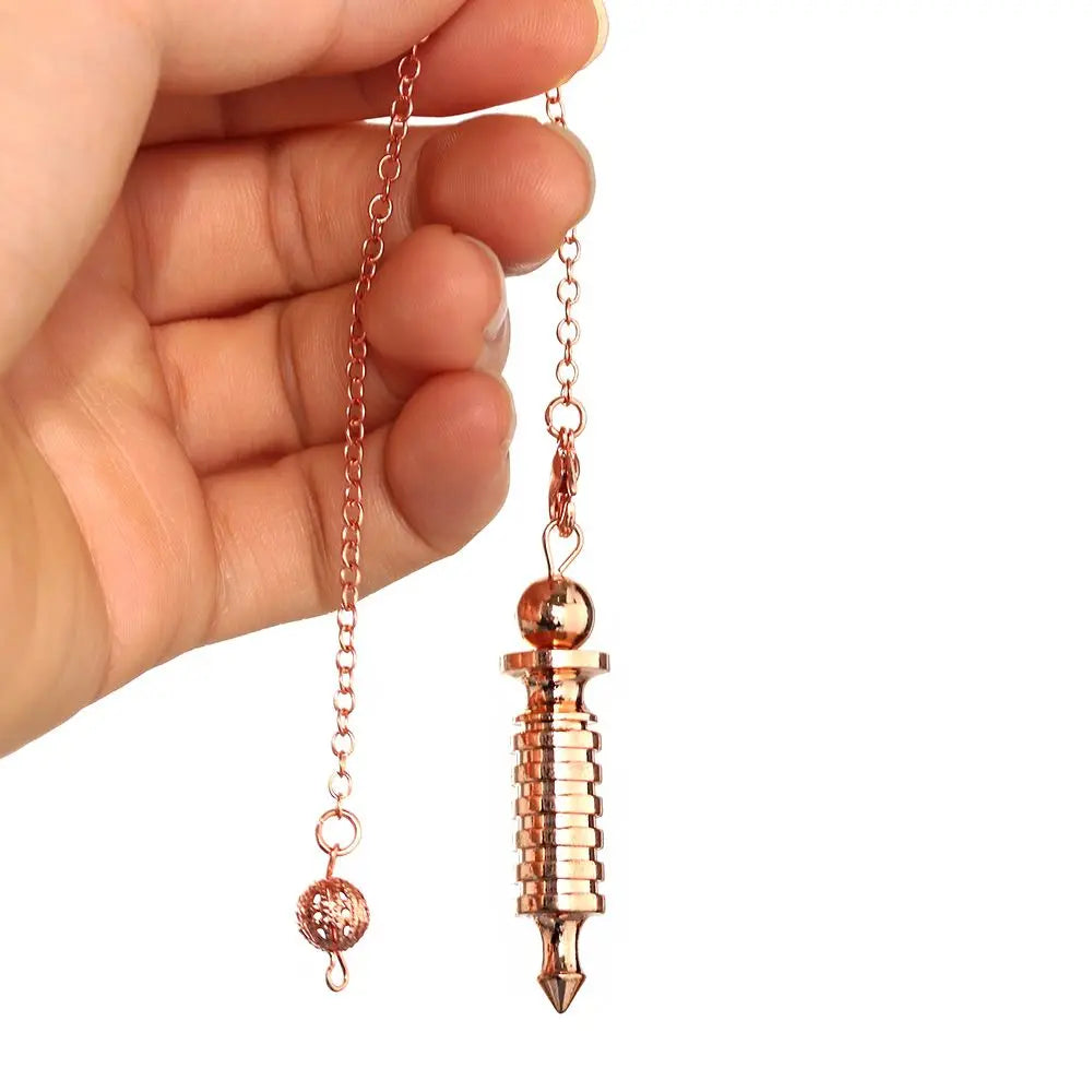 Pendulum Metal for Dowsing Pendule Pendulo Divination Radiestesia Healing Women Men Amulet Screw Shape Pendule Charm Jewelry