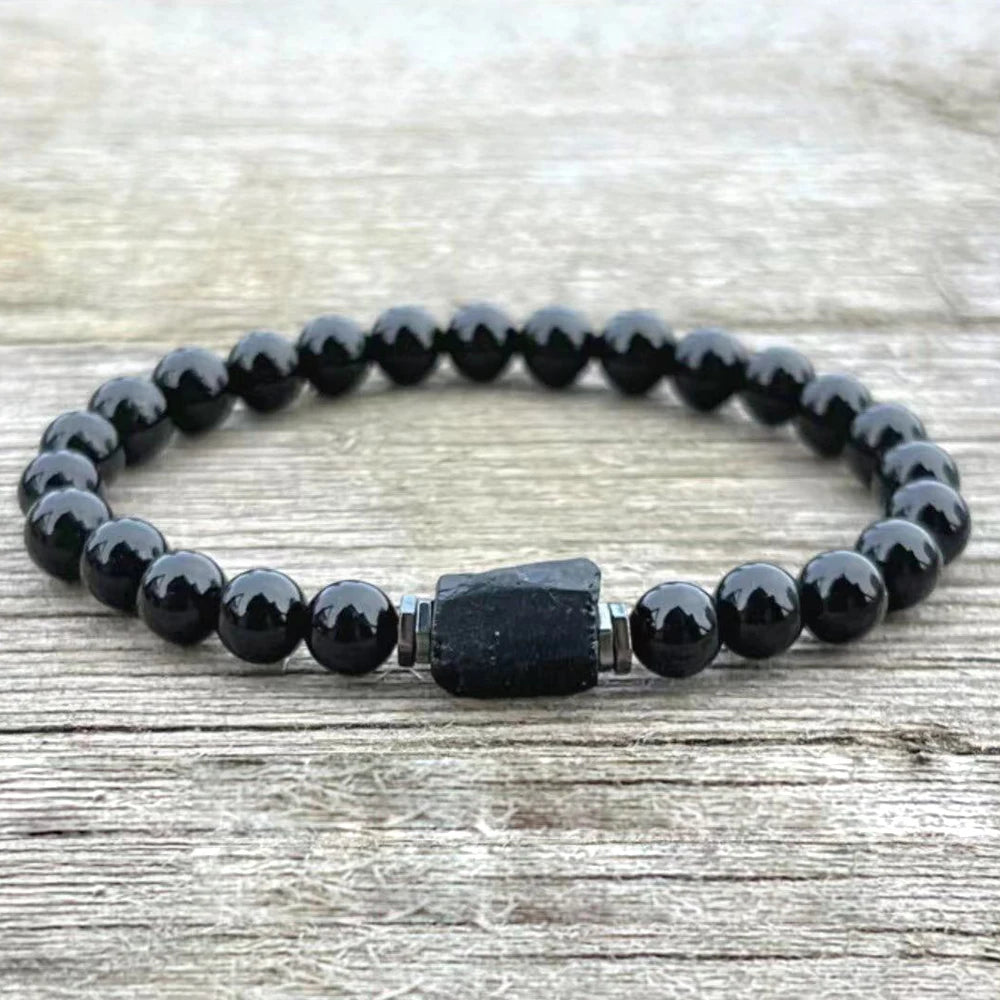 Ruberthen 6mm Natural Raw Black Tourmaline For Protection