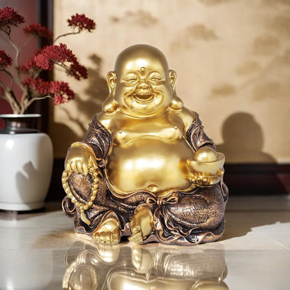 Living room room porch decoration Lucky and happy smiling Buddha statue, Zen garden, new home decoration, resin crafts Buddha