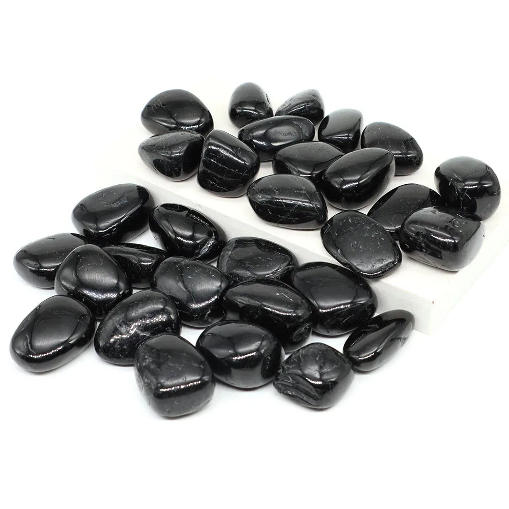 Natural Black Tourmaline Irregular Tumbled Stone