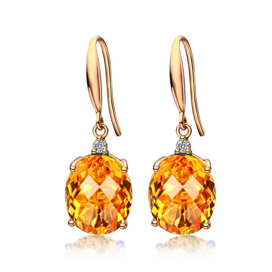Natural Citrine Earrings for Wealth Style B