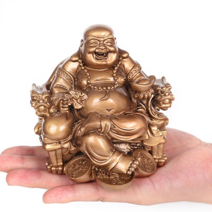 Happy Sakyamuni Buddha Figurines, Fortune, Laugh, Loudly Buddha Ornaments, Office Home Decoration, Gift