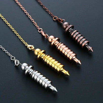 Pendulum Metal for Dowsing Pendule Pendulo Divination Radiestesia Healing Women Men Amulet Screw Shape Pendule Charm Jewelry