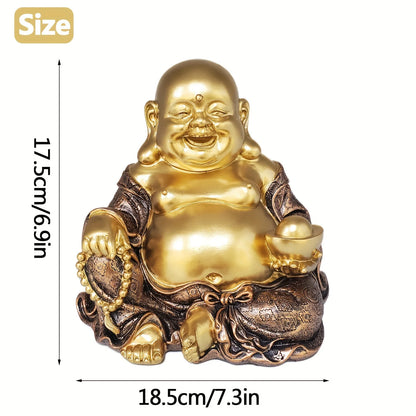 Living room room porch decoration Lucky and happy smiling Buddha statue, Zen garden, new home decoration, resin crafts Buddha