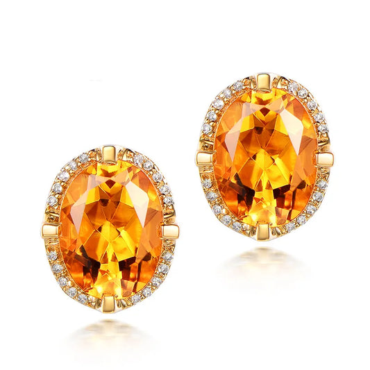 Natural  Citrine Earrings For Wealthy