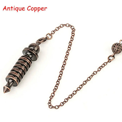Pendulum Metal for Dowsing Pendule Pendulo Divination Radiestesia Healing Women Men Amulet Screw Shape Pendule Charm Jewelry