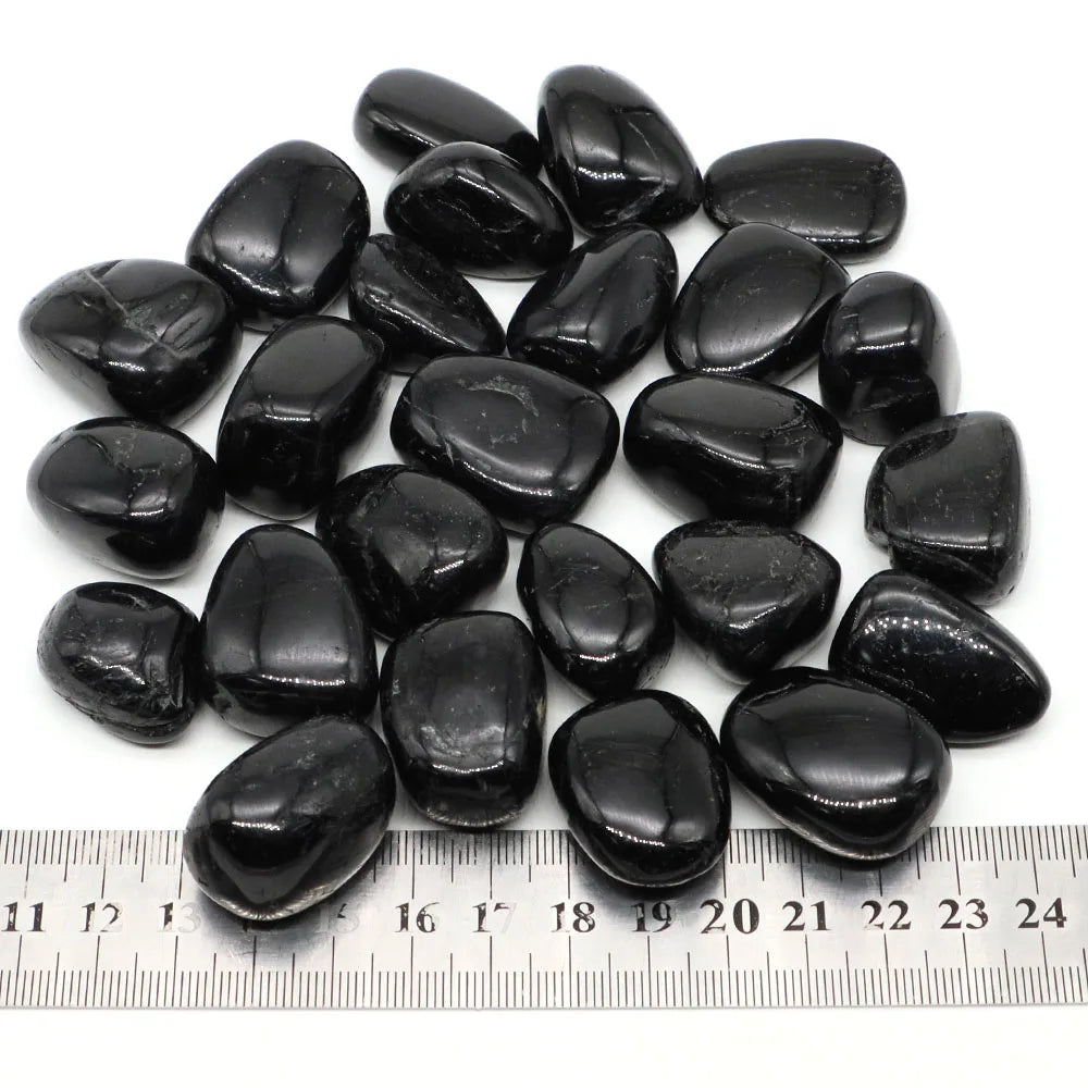 Natural Black Tourmaline Irregular Tumbled Stone