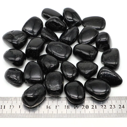 Natural Black Tourmaline Irregular Tumbled Stone