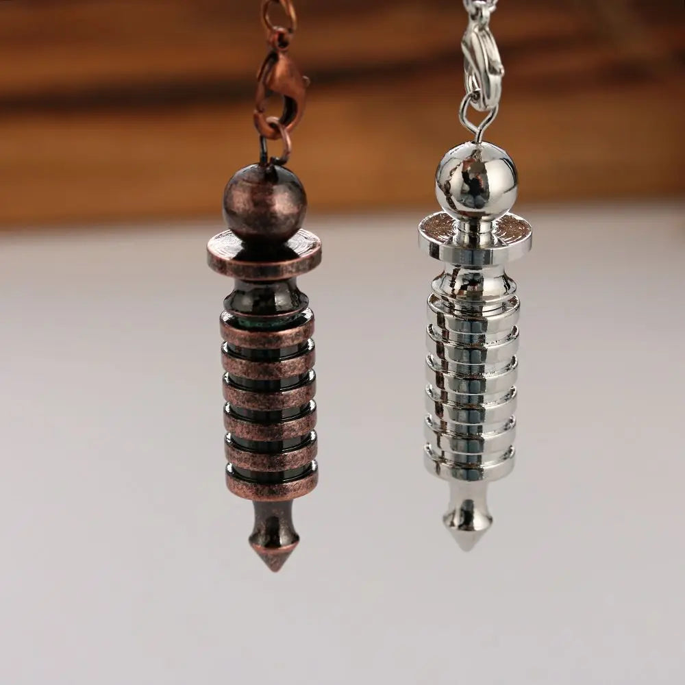 Pendulum Metal for Dowsing Pendule Pendulo Divination Radiestesia Healing Women Men Amulet Screw Shape Pendule Charm Jewelry