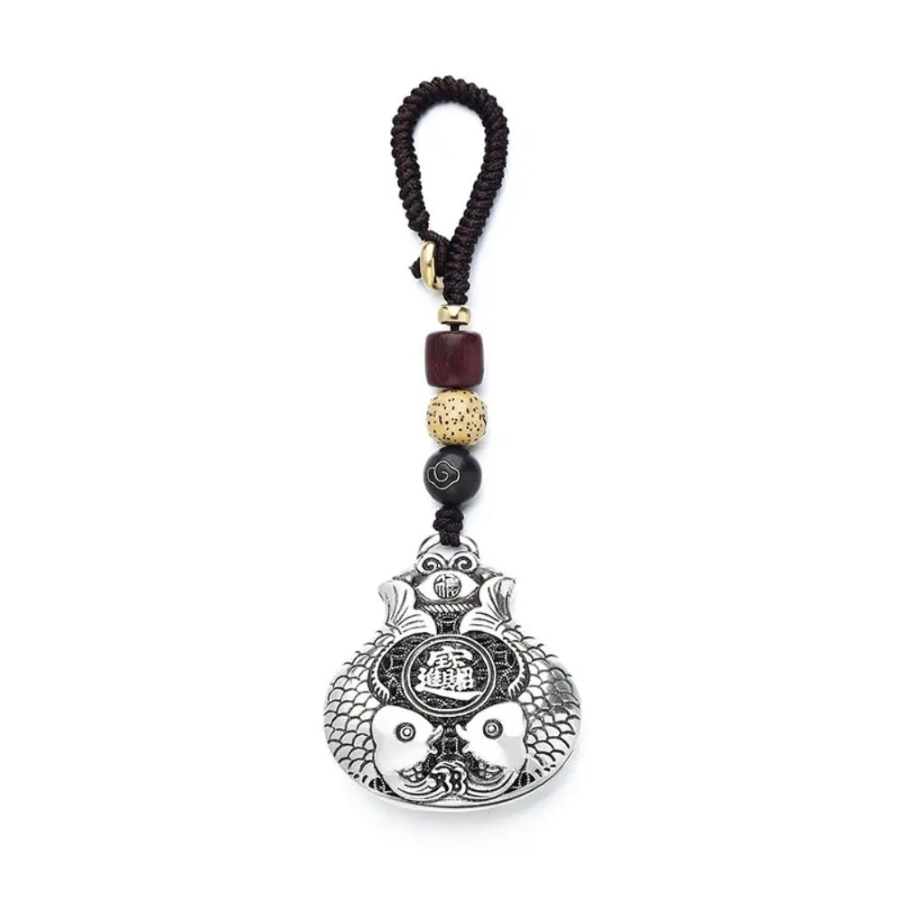Creative Copper Lucky Bag Keychain Craftsmanship Pendant Car Keychain Fish Retro Car Accessories Women
