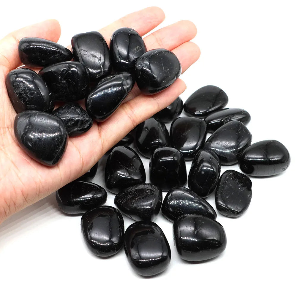 Natural Black Tourmaline Irregular Tumbled Stone