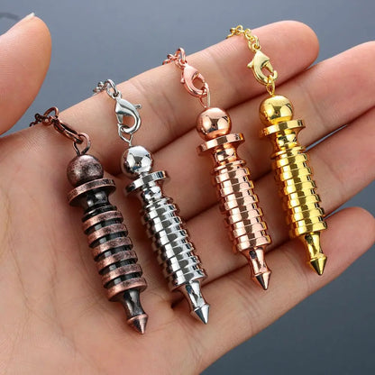 Pendulum Metal for Dowsing Pendule Pendulo Divination Radiestesia Healing Women Men Amulet Screw Shape Pendule Charm Jewelry