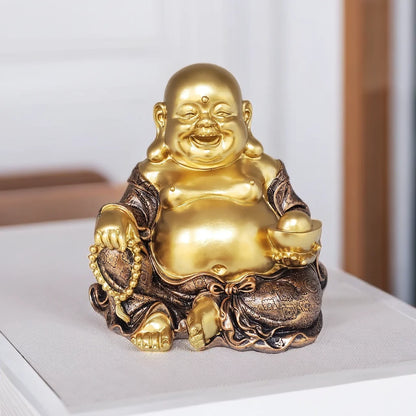 Living room room porch decoration Lucky and happy smiling Buddha statue, Zen garden, new home decoration, resin crafts Buddha